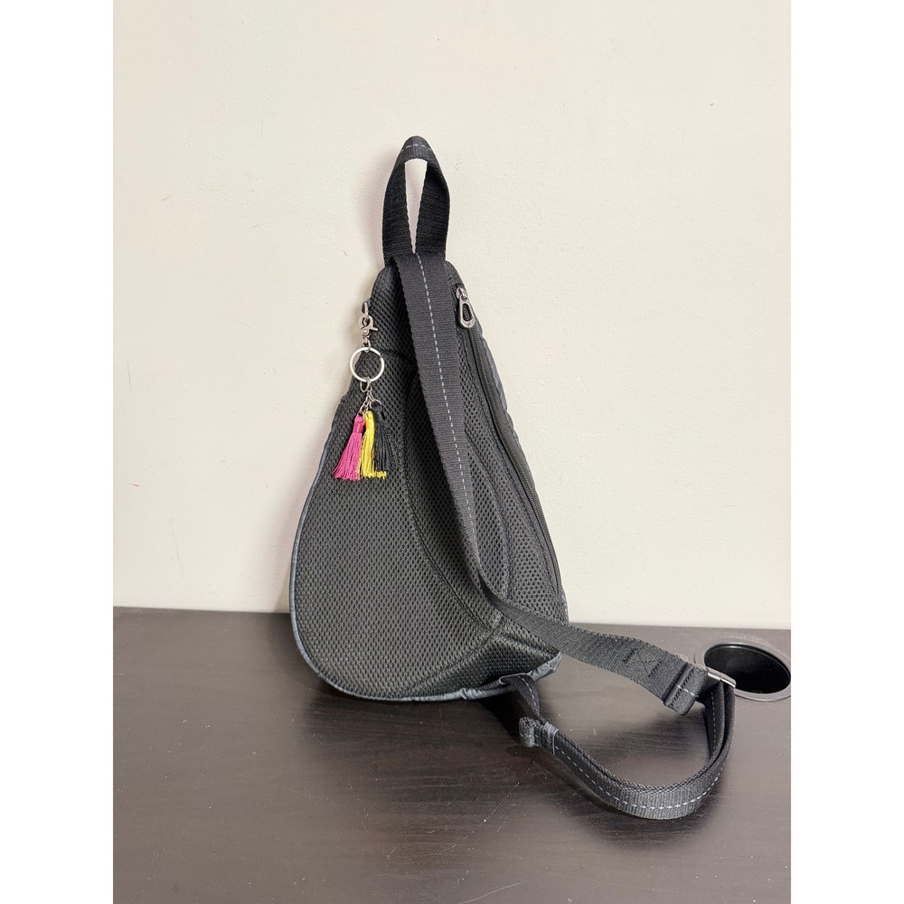 Sakroots Gray Floral Paisley On The Go Sling Backpack Black Spirit Desert Bag - Picture 2 of 7